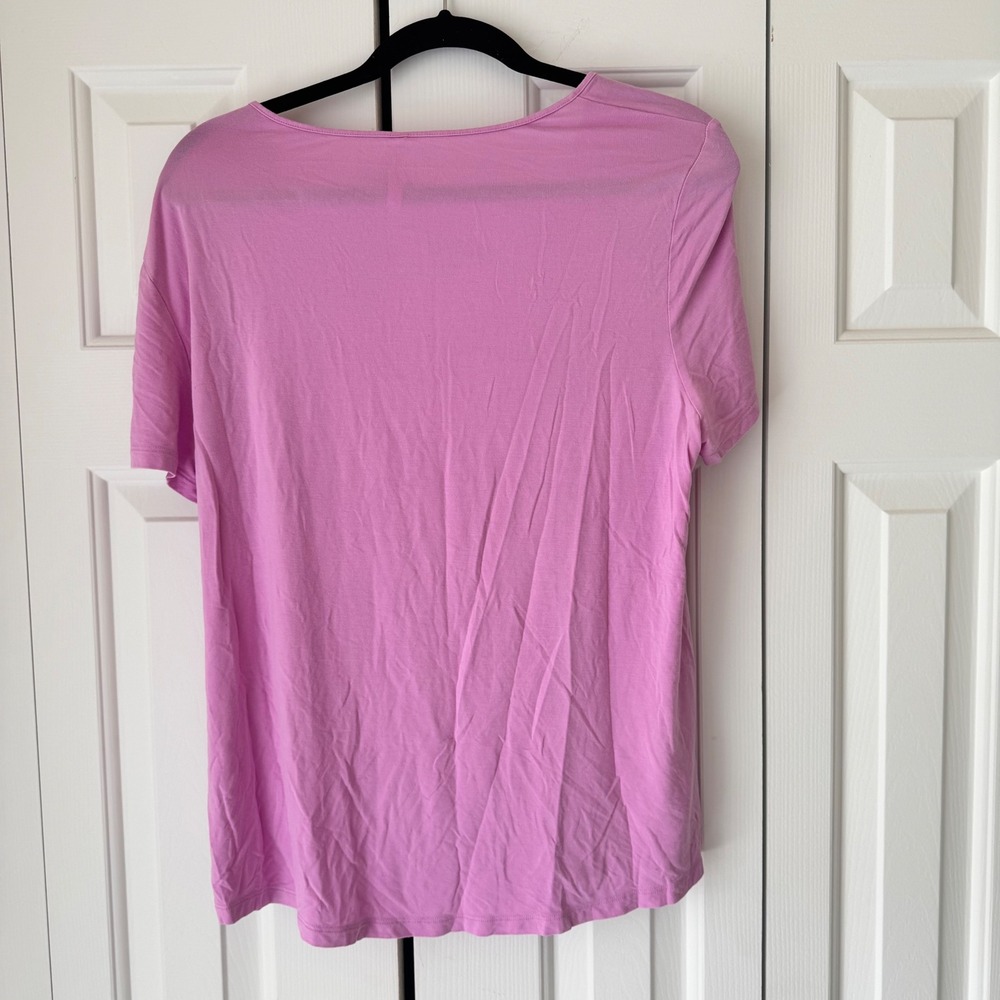 Soma Cool Pajama Top Womens Large Purple Scoop Neck Short Sleeve Sleep Tee - Picture 2 of 3